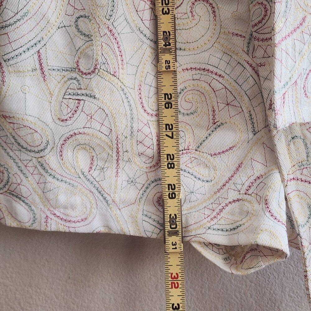 Shoshanna Romper Womens 4 White Multicolor Paisley Short Sleeve Belted Pockets - Picture 14 of 14